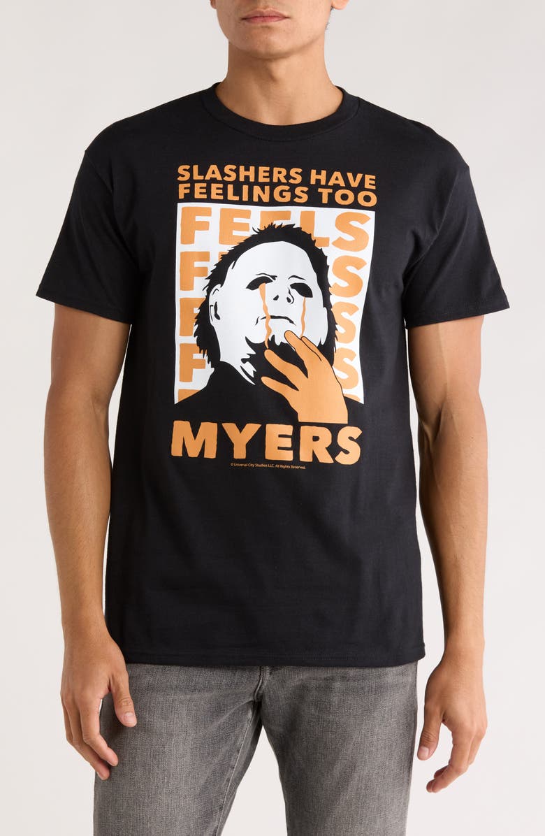 RIOT SOCIETY Halloween Feels Graphic T-Shirt, Main, color, Black