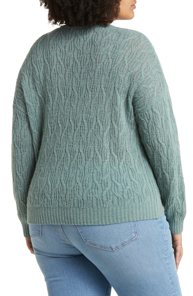 Madewell Open Stitch Cable Knit Sweater, Alternate, color,