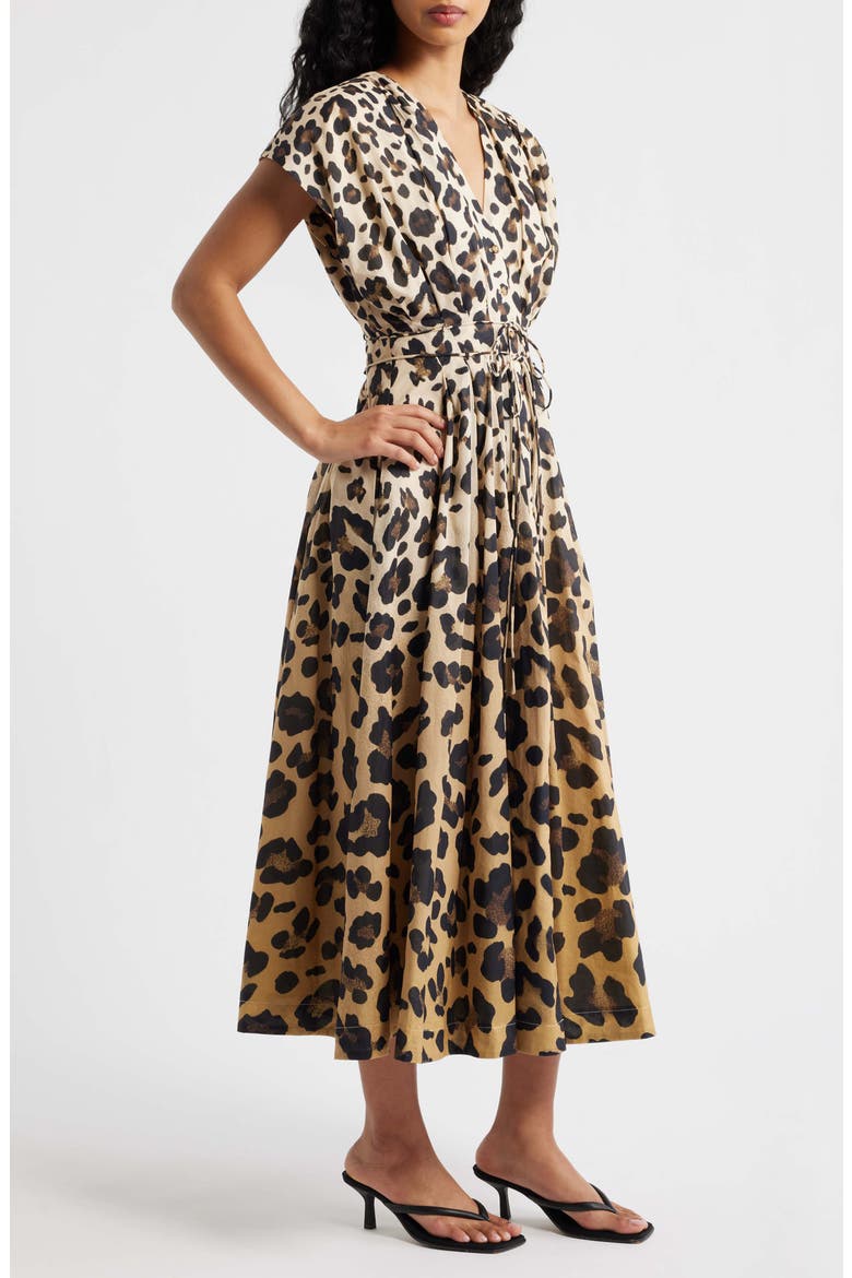 Leopard Print Midi Shirtdress, Alternate, color, NEUTRAL MULTI