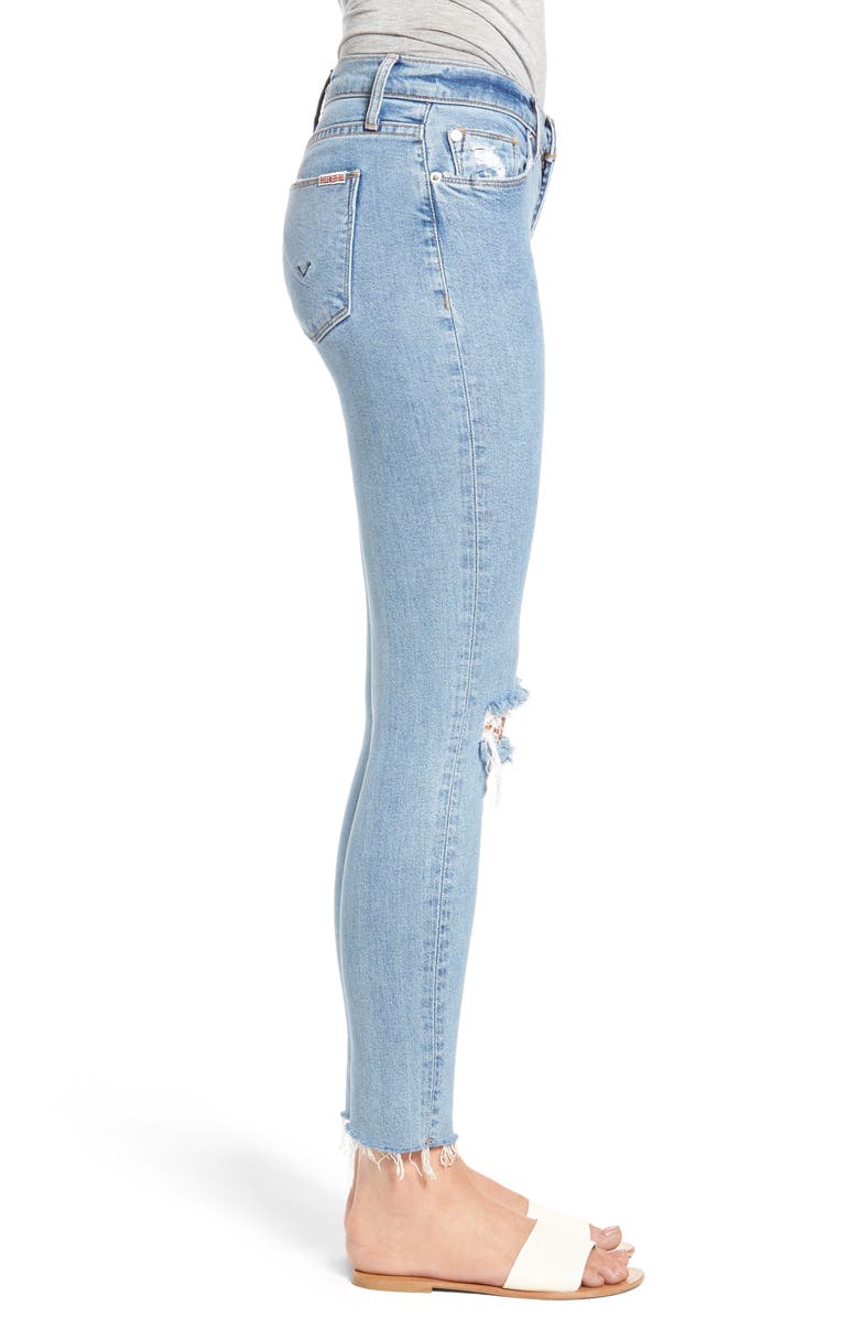 Hudson Jeans Nico Raw Hem Ankle Super Skinny Jeans, Alternate, color, 