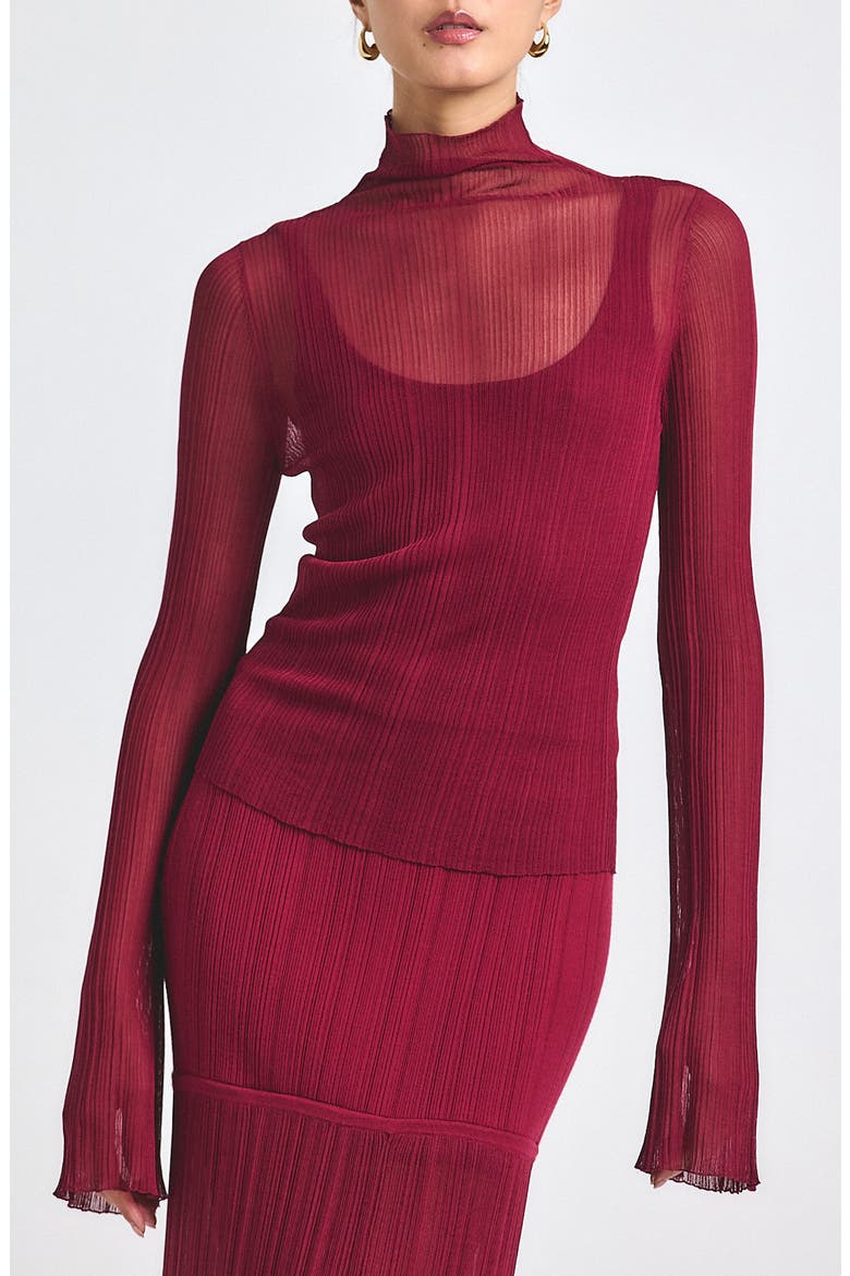 Isoled Long Sleeve Top, Main, color, CARMINE