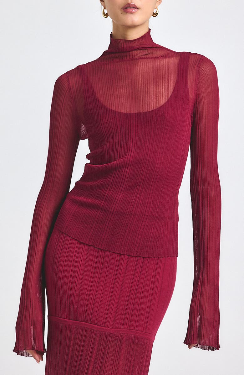 Derek Lam 10 Crosby Isoled Long Sleeve Top, Main, color, Carmine