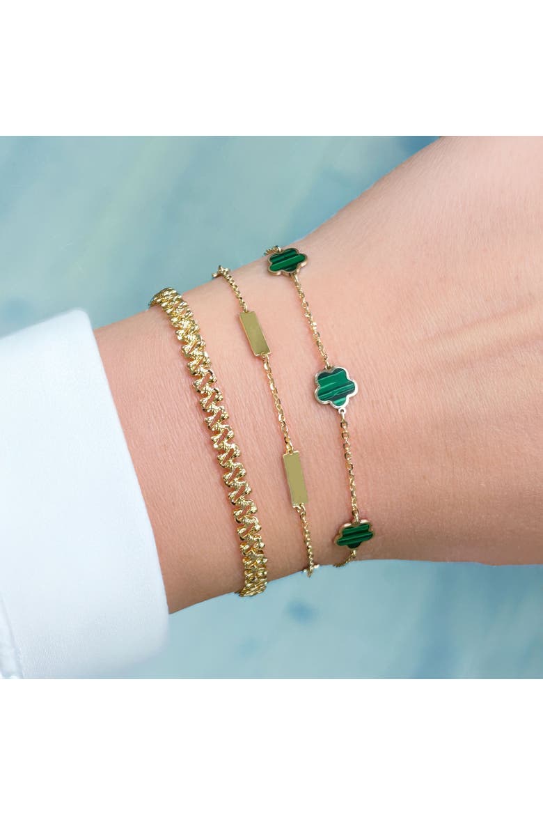 Gold Bar Chain Bracelet, Alternate, color, Gold