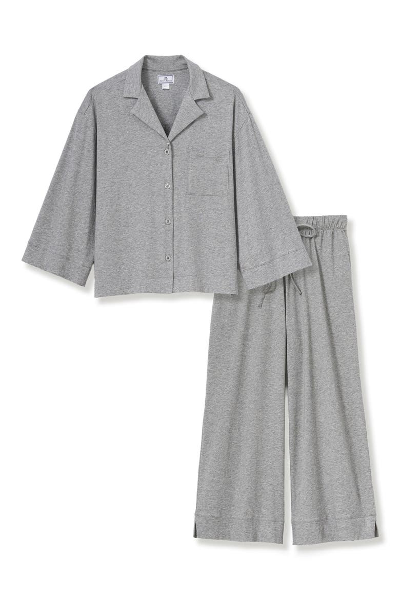 Olivia Wide Leg Pima Cotton Pajamas, Alternate, color, GREY