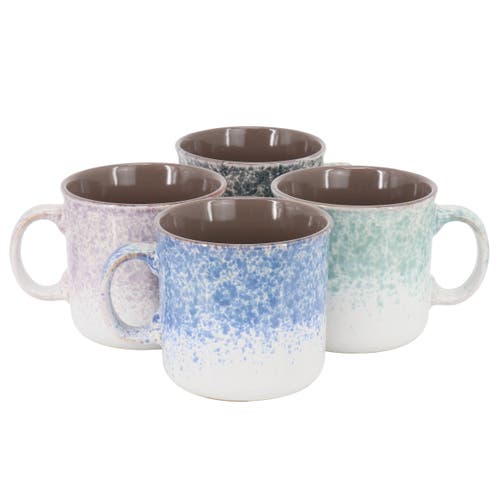 Gibson Home Blurry 4 Piece 19 Ounce Stoneware Straight Shape Mug Set In Multi