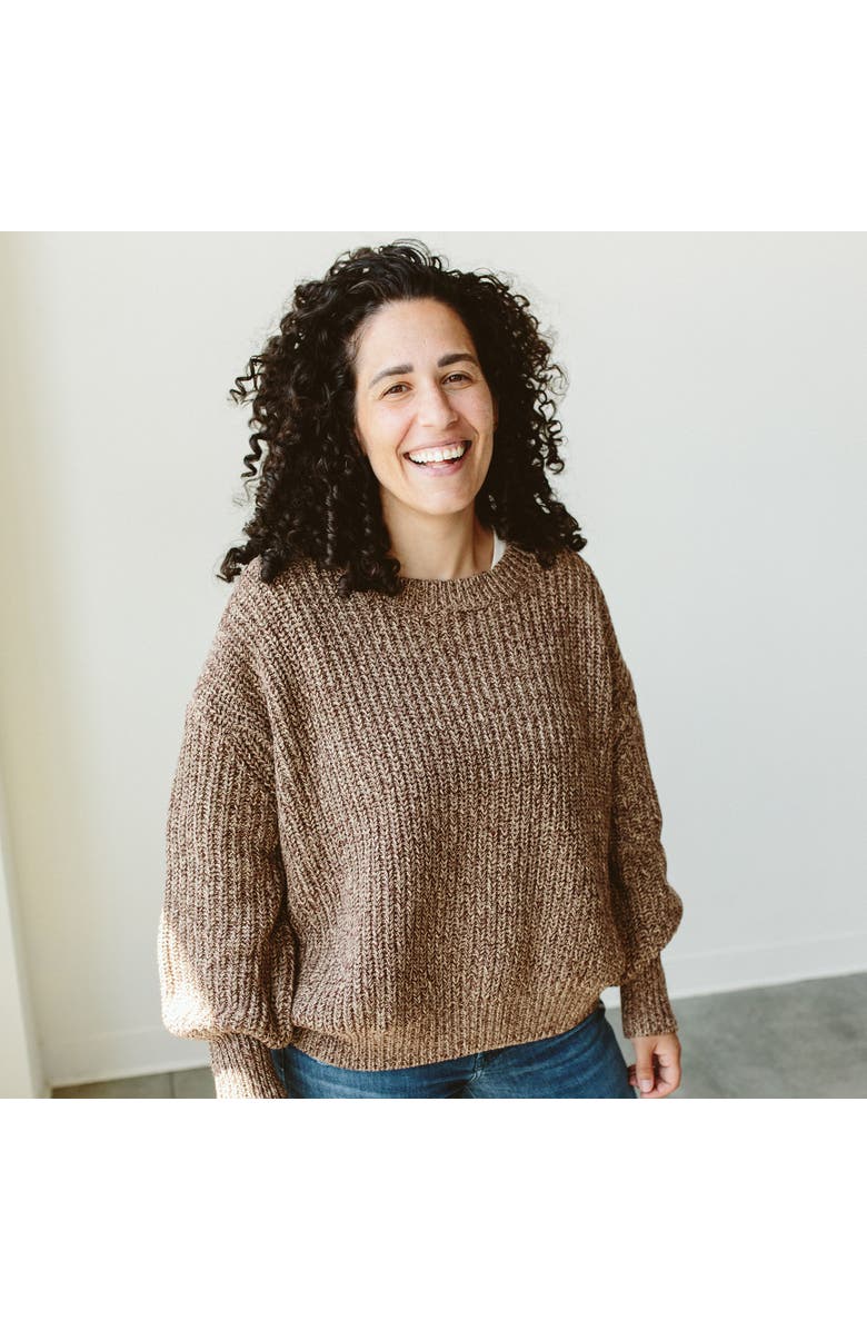 goumikids womens organic cotton chunky knit sweater - bark S/M, Alternate, color, Bark