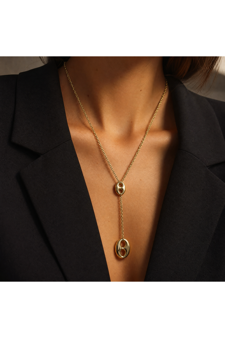 Super Chunky Accent Mariner Drop Toggle Lariat, Alternate, color, Gold