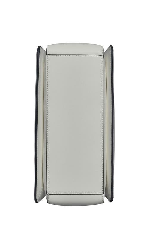 Karl Lagerfeld Paris Ivette Satchel In Winter White/silver
