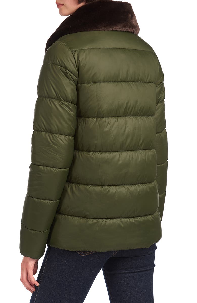 Barbour Mullein Faux Fur Trim Quilted Jacket, Alternate, color,