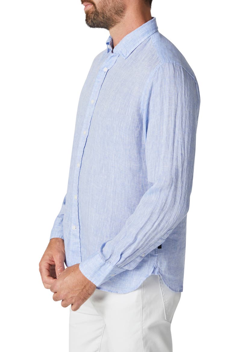 Solid Linen Chambray Button-Up Shirt, Alternate, color, HAWAIIAN OCEAN