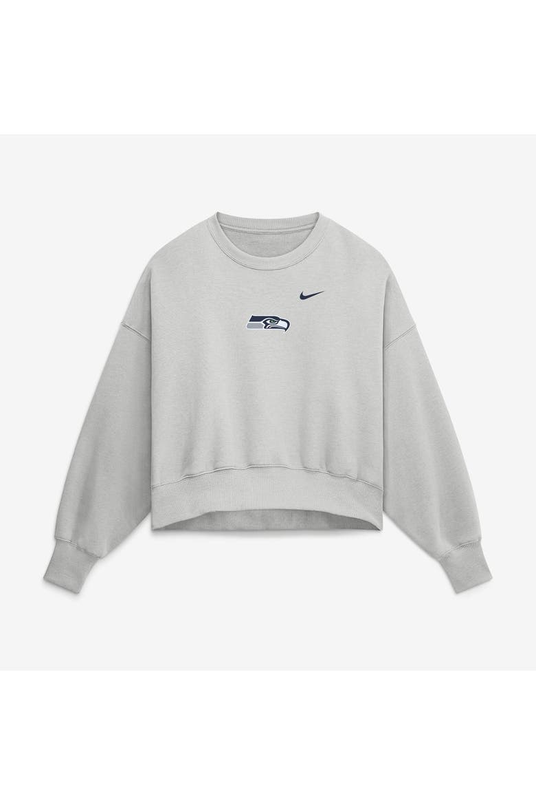 Women's Nike  Gray Seattle Seahawks Oversized Primetime Phoenix Fleece Sweatshirt, Alternate, color, Gray