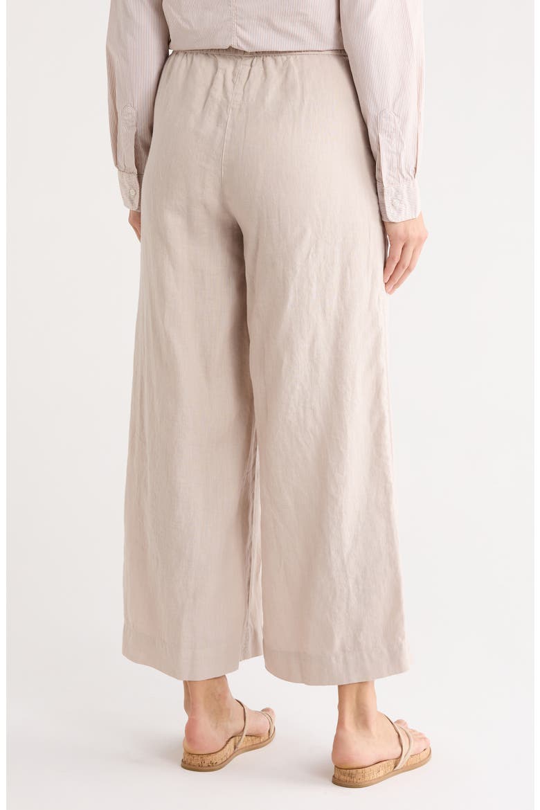 Pull-On Wide Leg Cotton Pants, Alternate, color, SAND