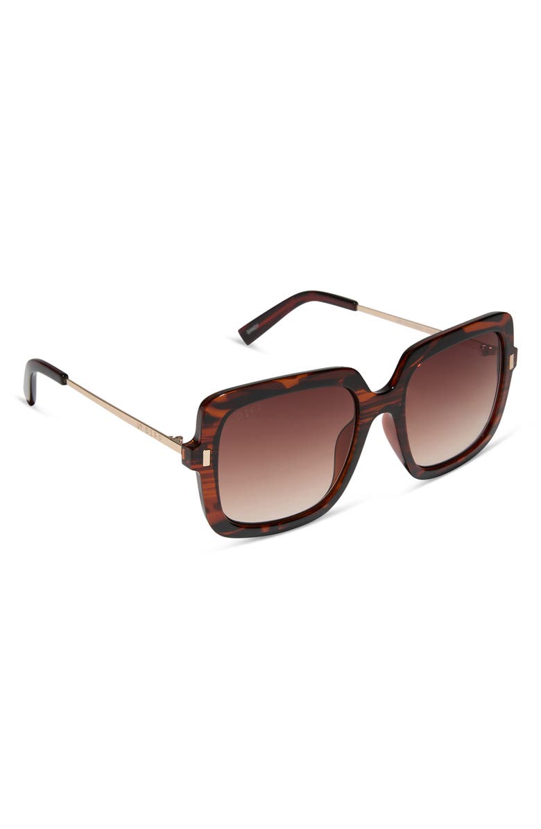 DIFF 54mm Square Sunglasses, Alternate, color, Mahogany Tortoise