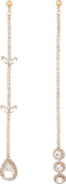 Ettika Crystal Mismatched Drop Earrings