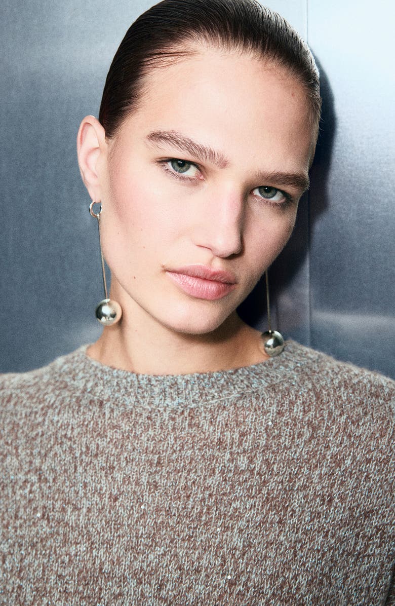 MANGO Metalllic Speckled Sweater, Alternate, color, 