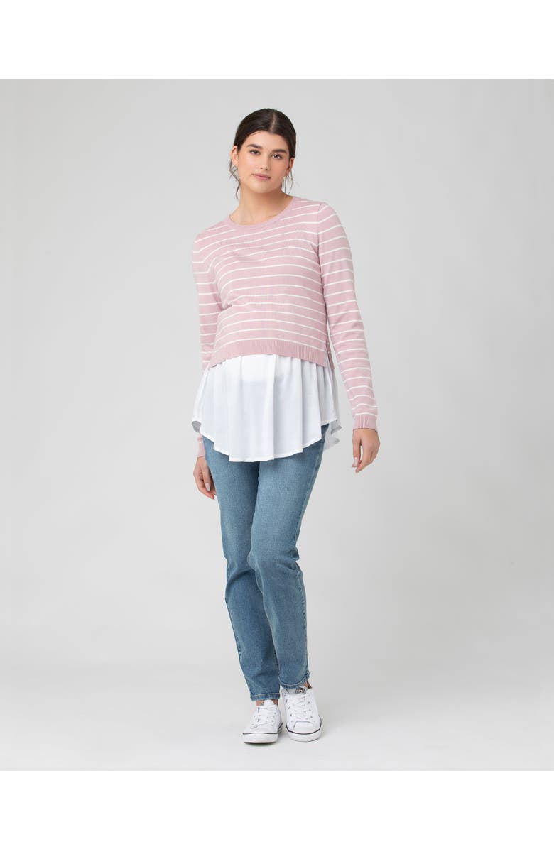 Ripe Maternity Sia Nursing Knit Dusty Pink / White, Alternate, color, Dusty Pink / White