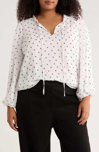 Adrianna Papell Ruffle Long Sleeve Top