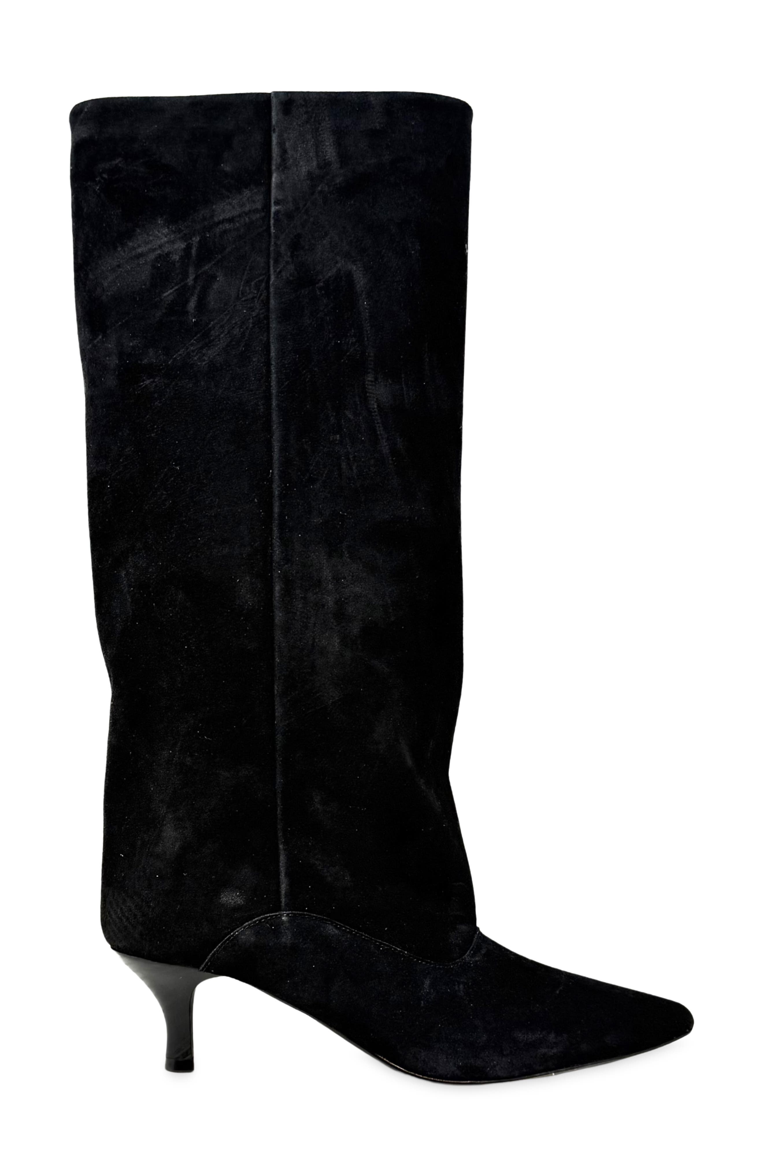Yvonne Faux Suede Knee High Boot, Alternate, color, BLACK SUEDE
