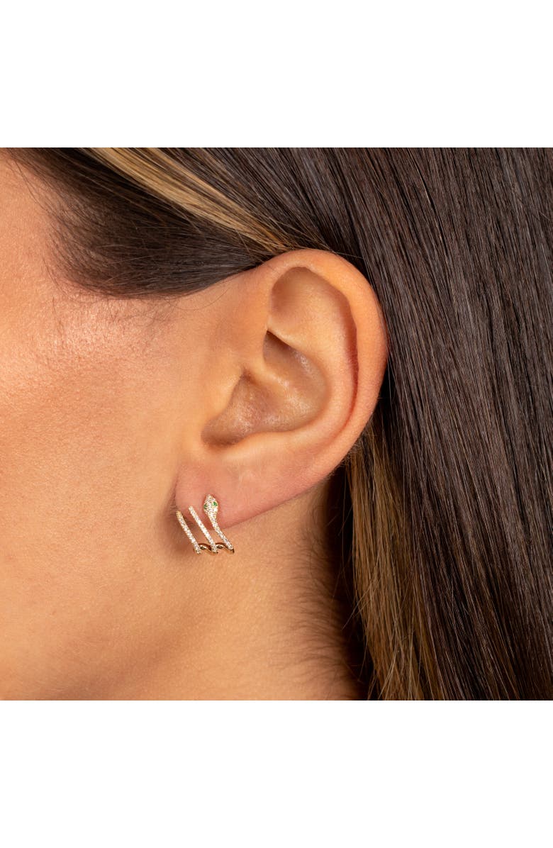 BY ADINA EDEN Diamond Pavé Snake Cage Stud Earring 14K, Alternate, color, 