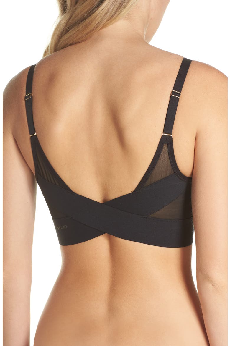 Workout To Waves Mesh Panel Sports Bra, Alternate, color, BLACK