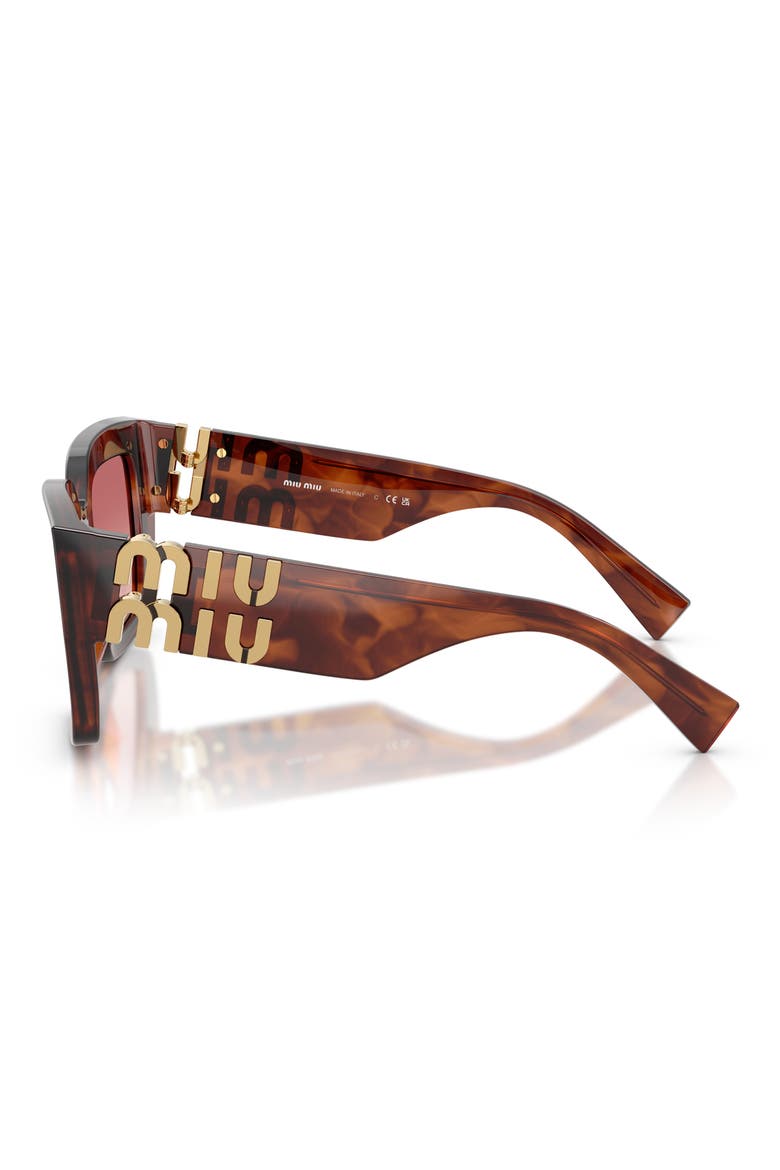 51mm Gradient Square Sunglasses, Alternate, color, STRIPED TOBACCO / PINK / RED