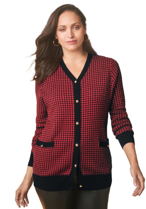 V-Neck Cardigan Sweater (Plus)