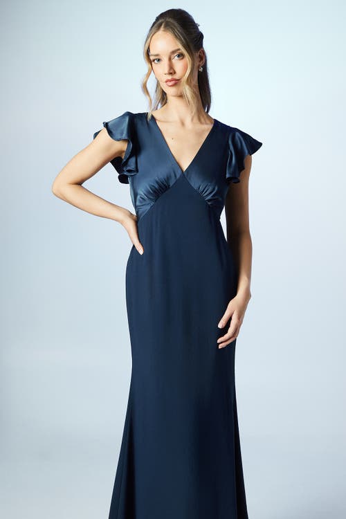 Coast V-neck Angel Short Sleeve Maxi Dress In Blue