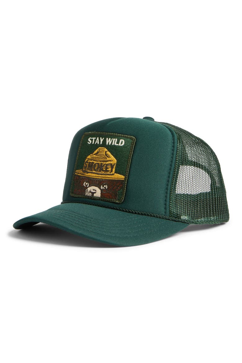 Stay Wild Trucker Hat, Main, color, GREEN