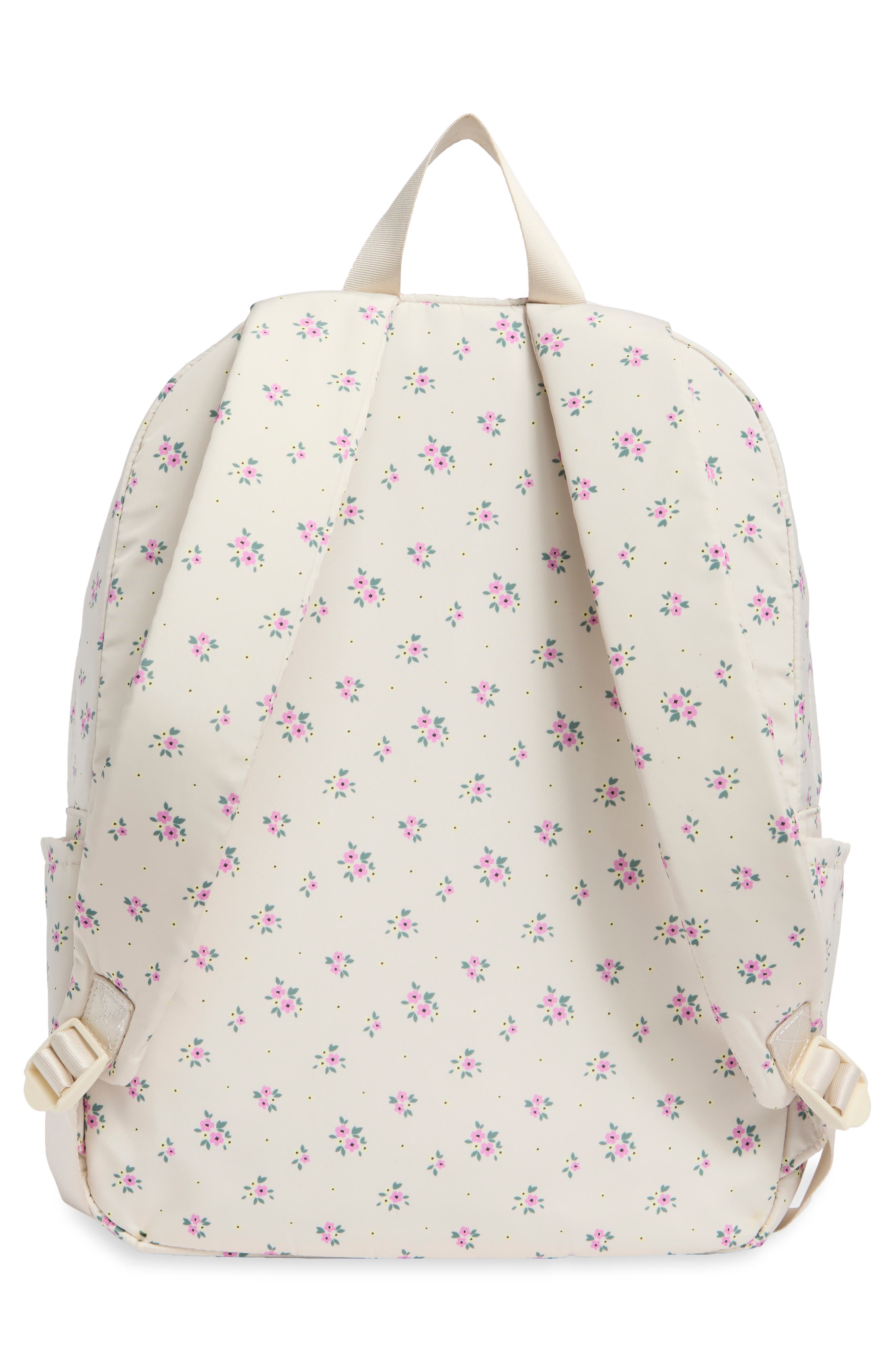 Polka Dot Nylon Dome Backpack, Alternate, color, CREAM FLORAL