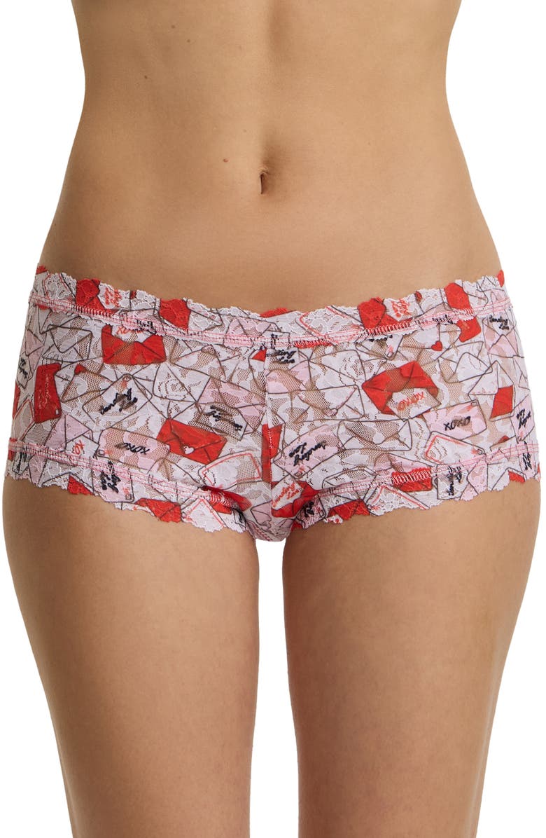 Hanky Panky Print Boyshorts, Main, color, With Love White