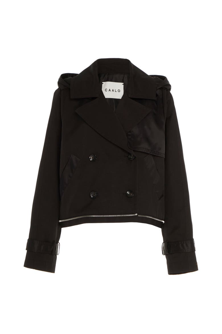 Water-Resistant Convertible Trench Coat, Alternate, color, Black