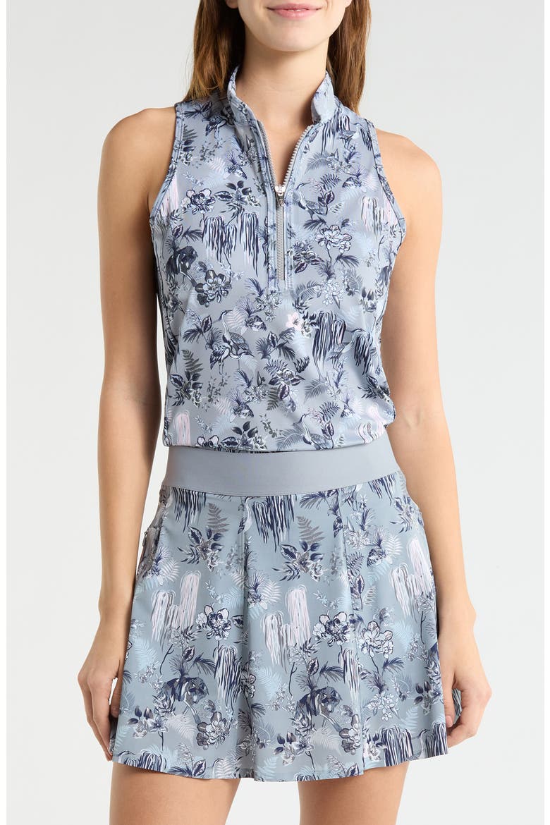 Night Lurk Sleeveless Half Zip Top, Main, color, BLUESTONE