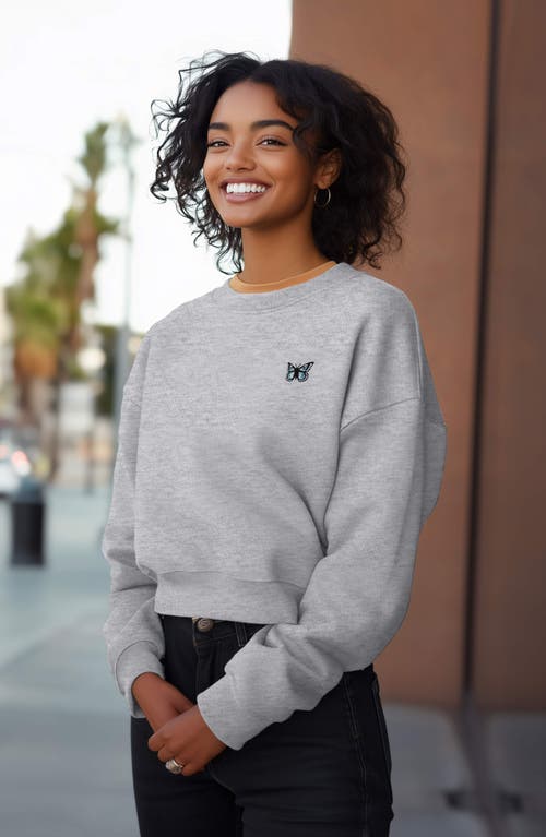 Dalix Butterfly Relaxed Sweatshirt In Heather Gray