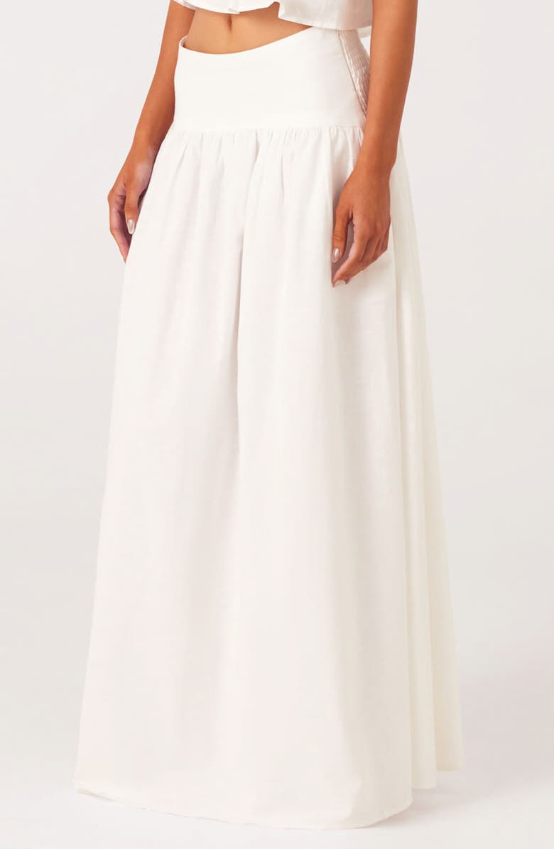 SNDYS Nesa Linen & Cotton Blend Maxi Skirt, Alternate, color, White