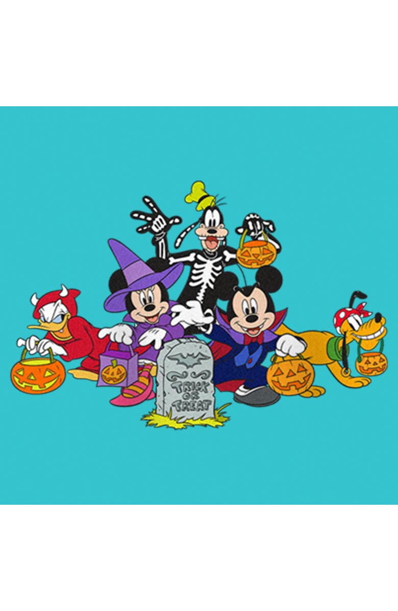 Mickey & Friends Girl's Mickey & Friends Halloween Group Shot  Graphic T-Shirt, Alternate, color, Tahiti Blue