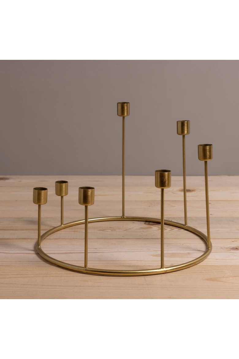 Kent Candlestick Wreath, Alternate, color, Gold - Large