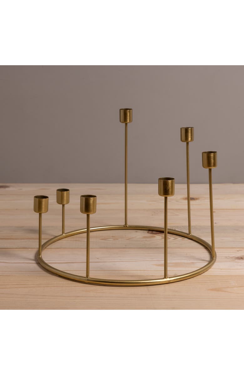 Be Home Kent Candlestick Wreath, Alternate, color, Gold - Large