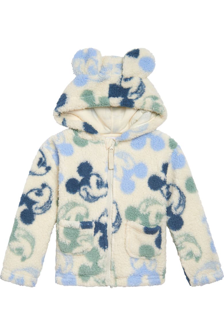 Winnie the Pooh Faux Shearling Fleece Zip-Up Hoodie, Main, color, Mickey Mouse Cream