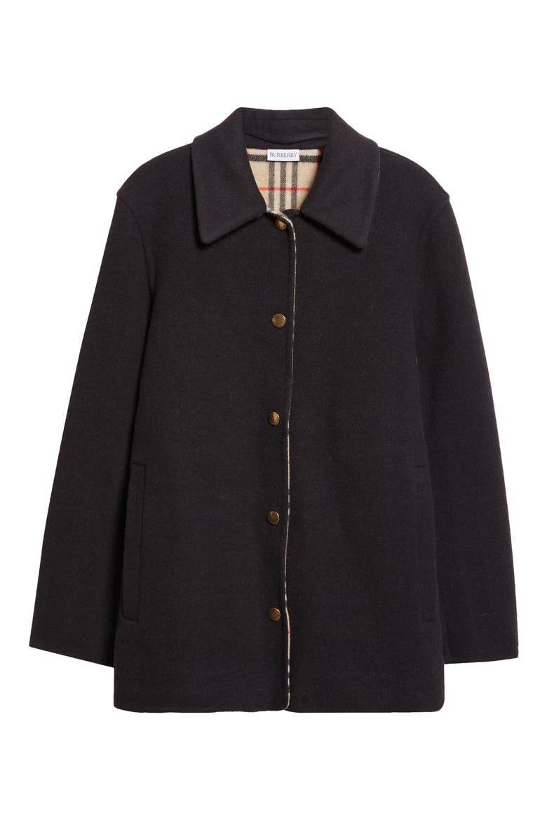 Double Face Wool Twill Overshirt, Alternate, color, BLACK/ SAND IP CHECK