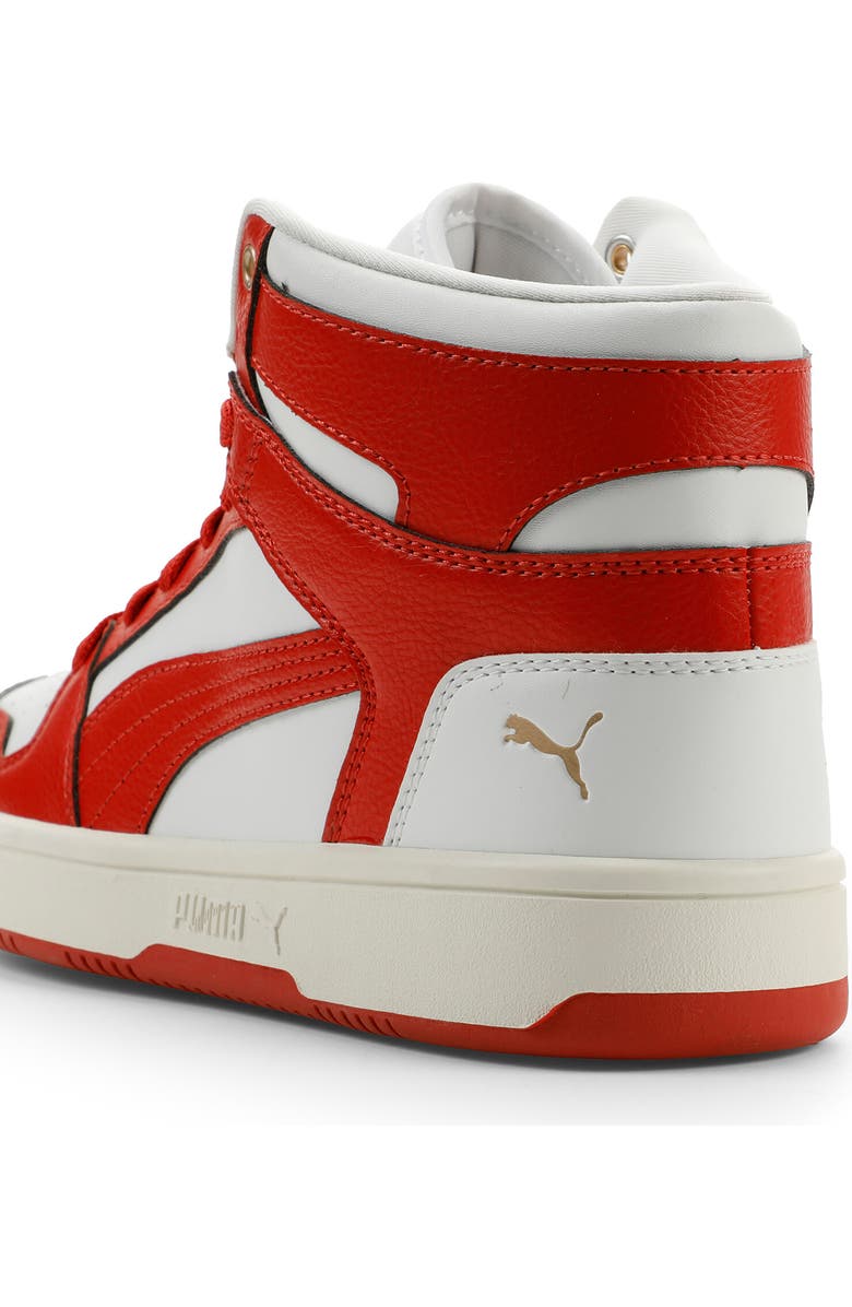 PUMA Rebound Layup High Top Sneaker, Alternate, color, Puma White/ Apple/ Gold