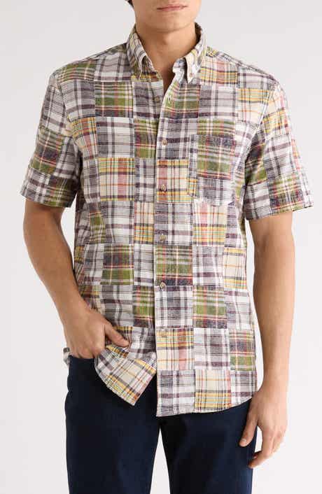 Vintage 1946 Patchwork Madras Short Sleeve Button-Down Shirt