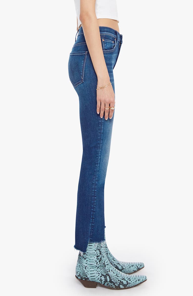MOTHER The Insider High Waist Step Frayed Hem Crop Jeans, Alternate, color, Troublemaker