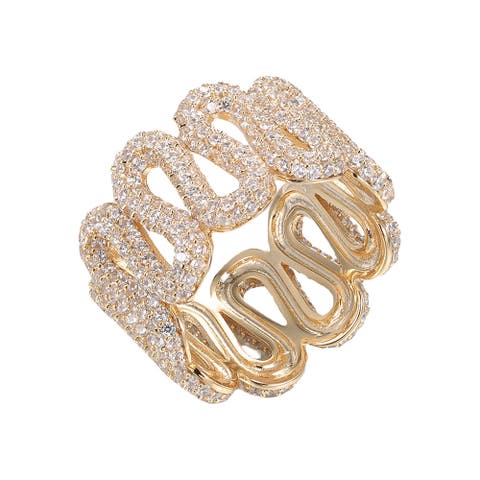 Pave Swirled Zig Zag Ring