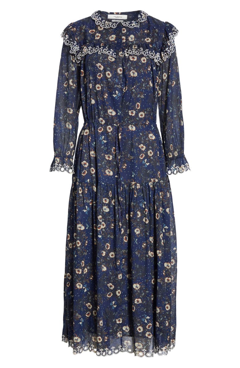 Isabel Marant Étoile Eina Floral Print Midi Dress, Alternate, color, 