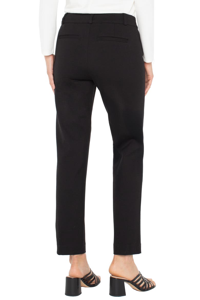 Holly Welt Pocket Ankle Straight Leg Ponte Pants, Alternate, color, BLACK