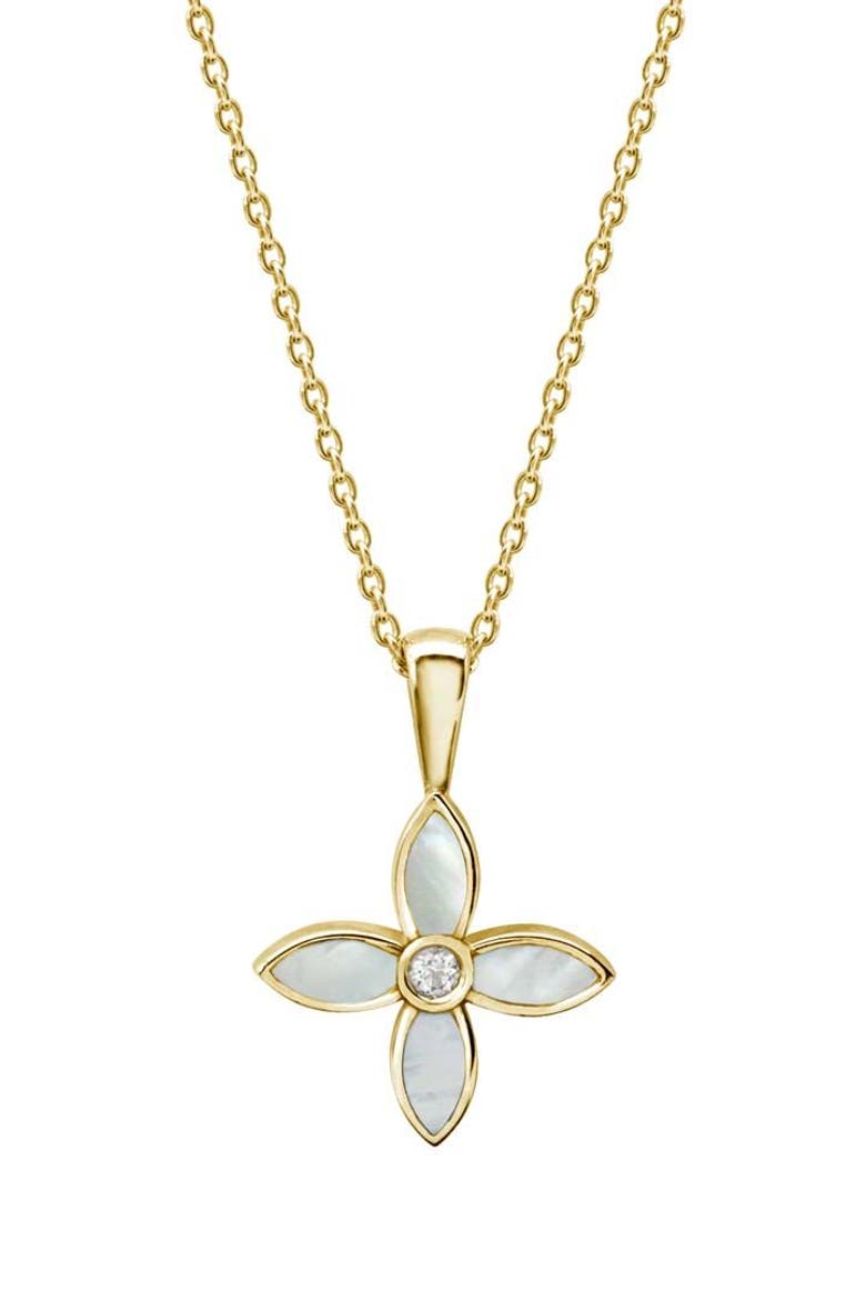 Floral Necklace, Main, color, Yellow Gold