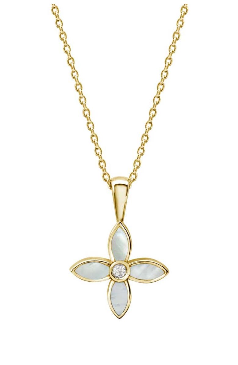 Murkani Floral Necklace, Main, color, Yellow Gold