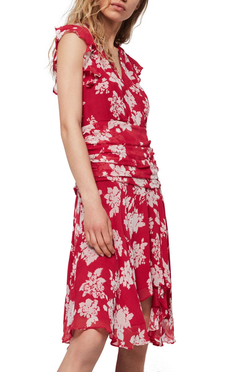 AllSaints Caris Lea Handkerchief Hem Dress, Alternate, color, 