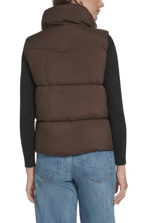 Levi's Quilted Puffer Vest In Brown