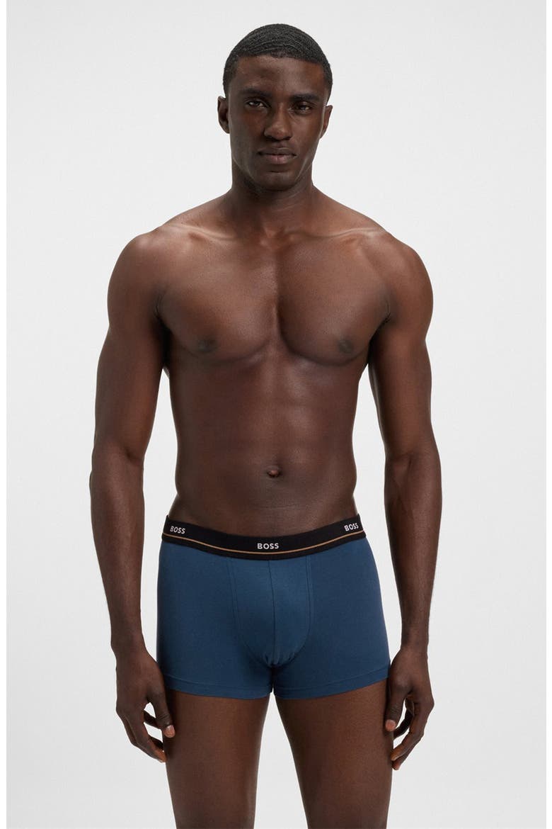 Assorted 5-Pack Essential Stretch Cotton Trunks, Alternate, color, BLACK/ BLUE/ GREY/ WHITE